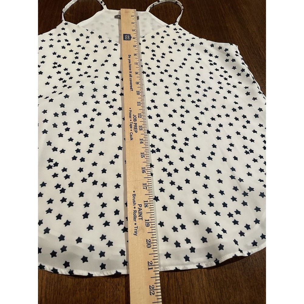 Peace and pearls Women's Size‎ S camisole Blue White Star Print Coastal Beach - Picture 8 of 9